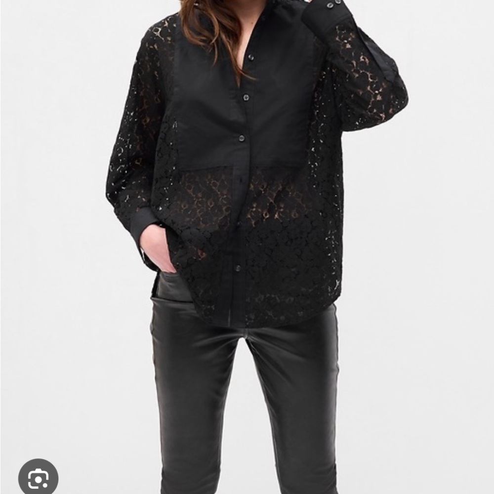 Gap Black Lace Bib Big Shirt